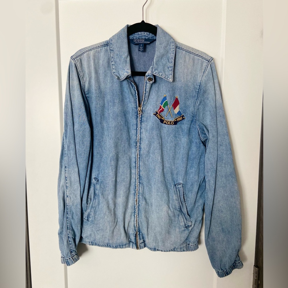 Vintage Polo Ralph Lauren Cross Flags Denim Jacket